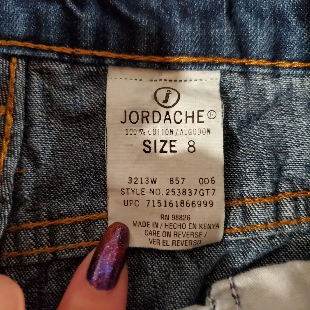 Vtg Jordache Embroidered Flare Hippie Jeans Girls Size 8 Boho 90s Y2K Cotton